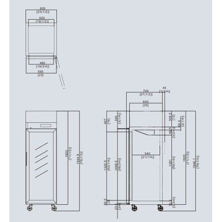 Armoire réfrigérée négative vitrée 450 litres ATOSA ref. YCF9407GR