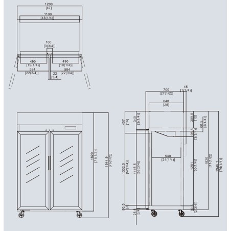 Armoire réfrigérée négative vitrée 900 litres ATOSA ref. YCF9408GR