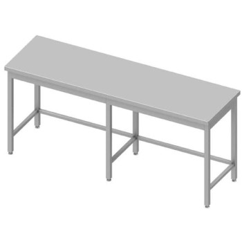 TABLE INOX ADOSSÉE SANS ÉTAGÈRE 900 mm x 700 mm